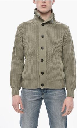 Paolo Pecora Wool-Blend High-Neck Cardigan size Xl