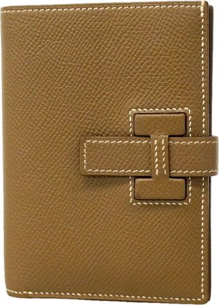 Herm&egrave;s Etoupe Gray Leather Wallet (Bi-Fold) (Pre-Owned)