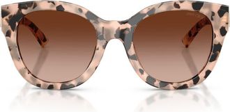 Jimmy Choo London 51mm Gradient Round Sunglasses in Pink Havana /Gradient Brown at Nordstrom