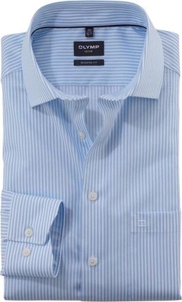 Olymp Olymp, Heren, Overhemden, Blauw, Maat: 5XL Katoen