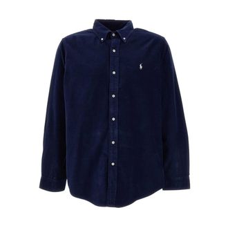 Polo Ralph Lauren Corduroy overhemd met knoopsluiting - Heren - Overhemden - Blauw - Maat: S Corduroy