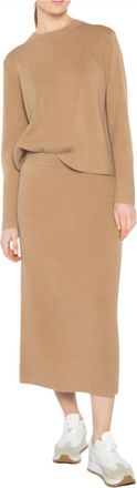 Kinross Cashmere Cashmere Rib Skirt In Camel
