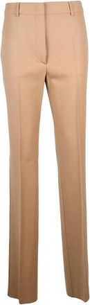 Sportmax Beige Stretch Virgin Wool Straight-Leg Pants