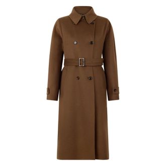 Moorer Belted Coats, female, Brown, Size: S Gelica Coat