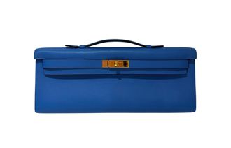 Herm&egrave;s Bleu France Kelly Cut Clutch