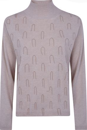 Fabiana Filippi Sweater Wool Blend Platinum Turtle Neck