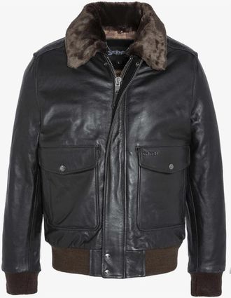 Schott NYC A-2 Flight Jacket - Heren - Leren en Su&egrave;de Jassen - Bruin - L - Katoen - Jassen