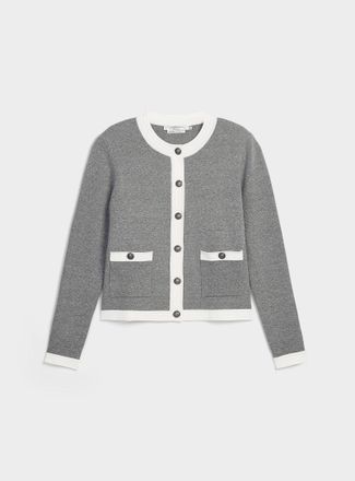 Contemporaine Womens Crest buttons jacquard Cardigan Sweater