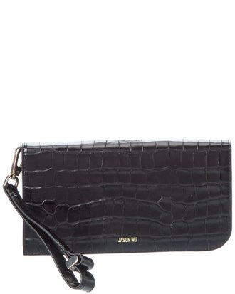 Jason Wu Croc-Embossed Leather Clutch