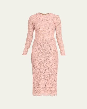 Michael Kors Floral Lace Column Midi Dress