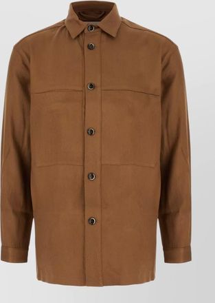 Nine In The Morning stretch linen blend shirt long sleeves