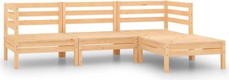 Les Tendances Conjunto De Muebles De Jard&iacute;n Muebles De Exterior 4 Piezas Madera Maciza De Pino 020016235