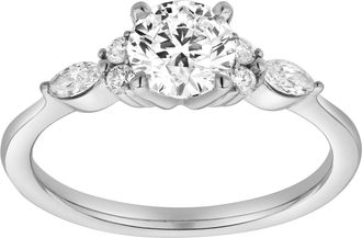 LuvMyJewelry Elora 14K Gold Round & Marquise Cut Lab Grown Diamond Engagement Ring - 1 Ct