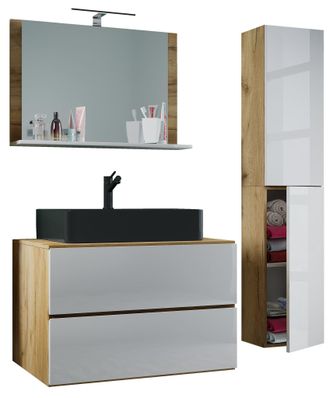 ebuy24 4 Piezas Lavabo Muebles De Ba&ntilde;o Lendas 80 Cm L 150x114x52 - Vcm