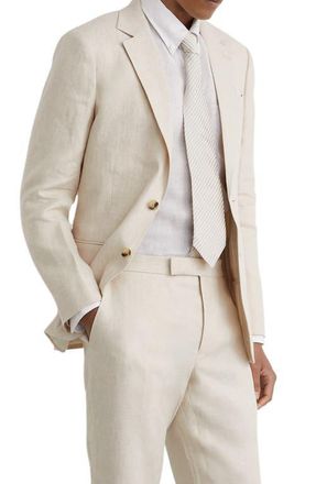 Reiss Atlantic linen Blazer in Stone at Nordstrom, Size 46