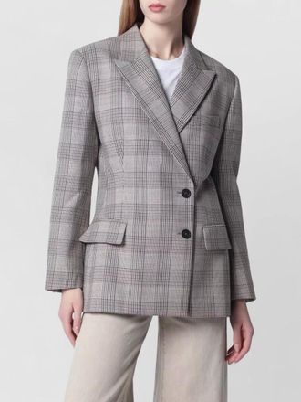 Anine Bing checked jacket flap pockets long sleeves