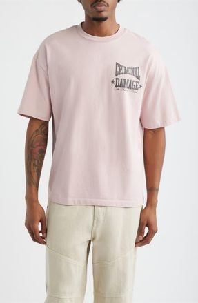 Criminal Damage Boxing Gym Graphic T-Shirt in Lilac at Nordstrom, Size Xx-Large