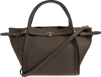 Tod's Tim Small Leren Tas - Dames - Handtassen - Grijs - ONE Size - Leer - Tassen