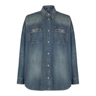 Balmain Denim Shirts - Heren - Spijkeroverhemden - Blauw - 4XL - Denim - Overhemden