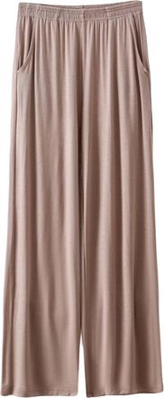 Generic Womens Pajama Bottoms Summer Soft Wide Leg Lounge Pants Cotton Linen Cropped Trousers Nightwear Comfy Elasticated Waist Sleep Pants for All Seasons Kh