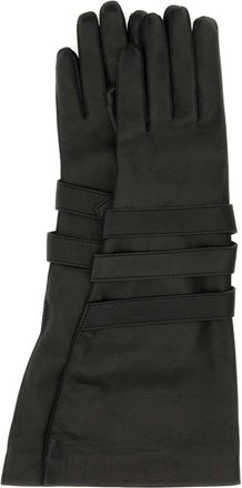 Saint Laurent pilot panelled gloves - women - Lambskin - 7.5 - Black