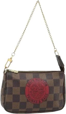 Louis Vuitton Pre-owned Mini Bags, female, Brown, Size: ONE SIZE Pre-owned Damier Ebene Mini Pouch