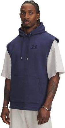 Under Armour Mens Icon Fleece Sleeveless Hoodie - Washed Navy/Washed Navy