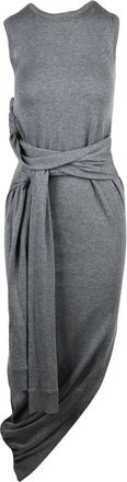J.W.Anderson Long Knit Dress With Asymmetrical Hemline And Sculptural Belt