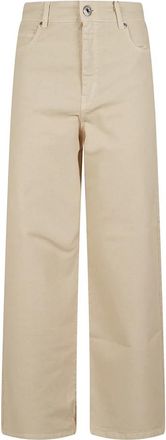 Max Mara Medina Wide-Leg Jeans - Dames - Loose Fit Jeans - Beige - 3XS - Katoen - Jeans