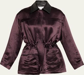 Maria McManus Drawstring Satin Parka Jacket