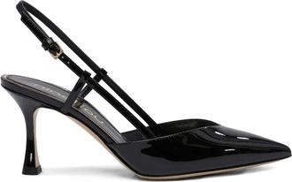 Ninalilou 70 mm Mya lakleren slingback pumps - Zwart