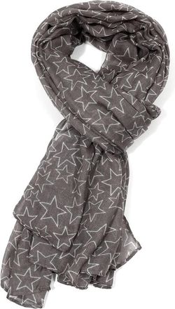 Generic Women scarves stars print large lightweight all seasons scarf (Dark Grey)