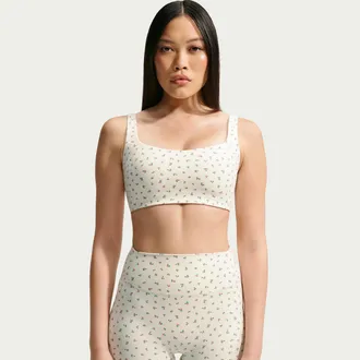 Nike Womens SKIMS Matte Printed Scoop Neck Bra in White | IV4921-108