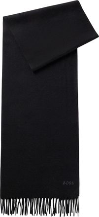 HUGO BOSS Heren sjaal met geborduurd logo (Zwart)