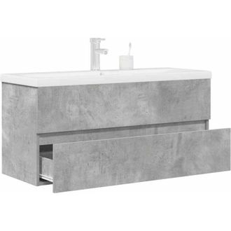 vidaXL Vidaxl - Set Muebles De Ba&ntilde;o 2 Piezas Madera Contrachapada Gris Hormig&oacute;n