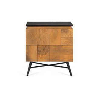 Giner&Colomer Mesita de noche fabricada en madera de mango con acabado natural