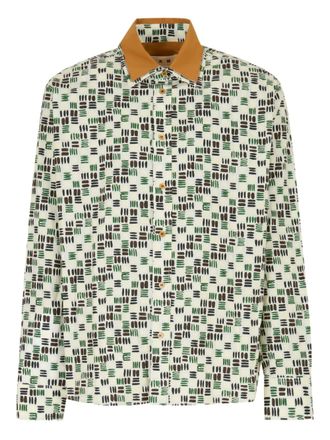 Marni long-sleeves printed shirt - White