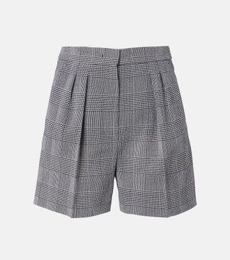 Max Mara Prince of Wales check wool crepe shorts