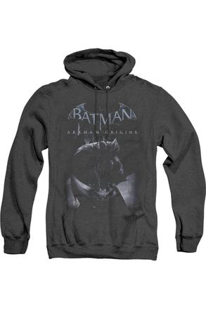 Gildan Batman Arkham Origins Perched Cat Adult Heather Hoodie / Hooded Sweatshirt