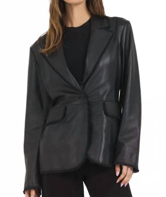 Jakett Marcella Fringe Trim Blazer Jacket In Black