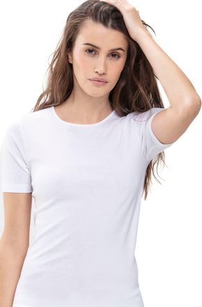 Mey T-Shirt MEY Noblesse, Damen, Gr. 48, weiss (wei&szlig;), Feinripp, Obermaterial: 100% Baumwolle, schmal h&uuml;ftbedeckend, Rundhals, Shirts T-Shirt, ohne auftra