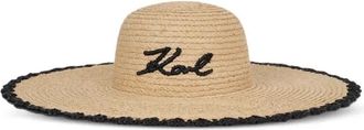 Karl Lagerfeld K/Signature Strandhoed - Dames - Hoeden - Beige - ONE Size - Accessoires