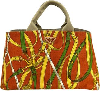 Prada Pre-owned Prada Printed Canvas Canapa Tote Ladies H8FM3IGMXCXGKSKZ