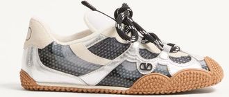 Valentino Garavani Amphibia Sneaker in Rubberised Calfskin and Laminated Nappa Wo