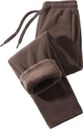 Generic Fleece Trousers for Men Casual Winter Thermal Joggers Drawstring Waistband Joggers Sweatpants Jogging Mens Fleece Lined Tracksuit Bottoms with Pockets