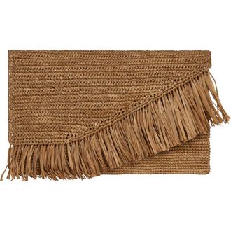 Vitamin A Paloma Raffia Clutch in Caramel at Nordstrom
