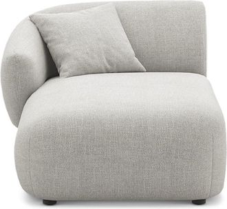 Castlery Auburn Left Chaise Customized, Performance Classic Twill, Medium Grey, Spill Resistant, Modular Sofa by Castlery