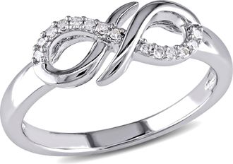 Mimi & Max Diamond Infinity Ring in Sterling Silver