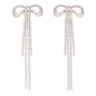 Self Portrait Oorstekers met Strik - Dames - Oorbellen - Grijs - ONE Size - Accessoires
