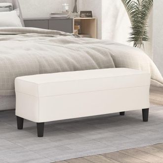 vidaXL Vidaxl - Banco De Cuero Sint&eacute;tico Color Crema 100x35x41 Cm